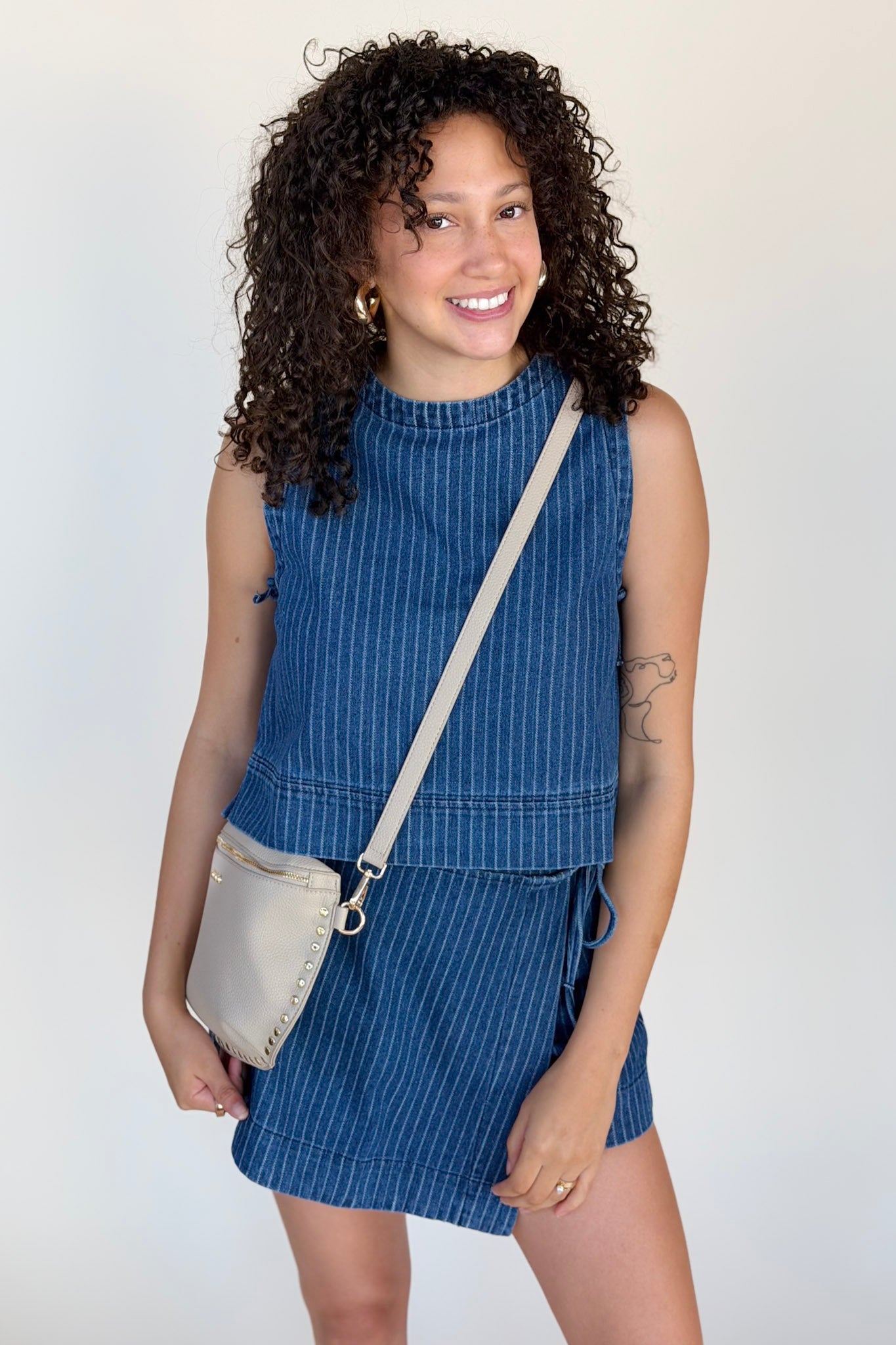 Stella Pinstripe Denim Top