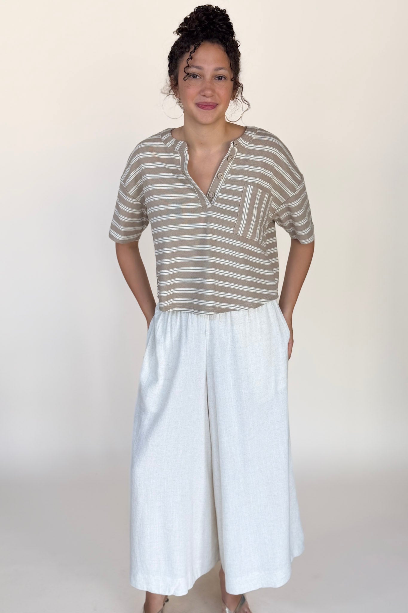 Elodie Stripe Henley Top
