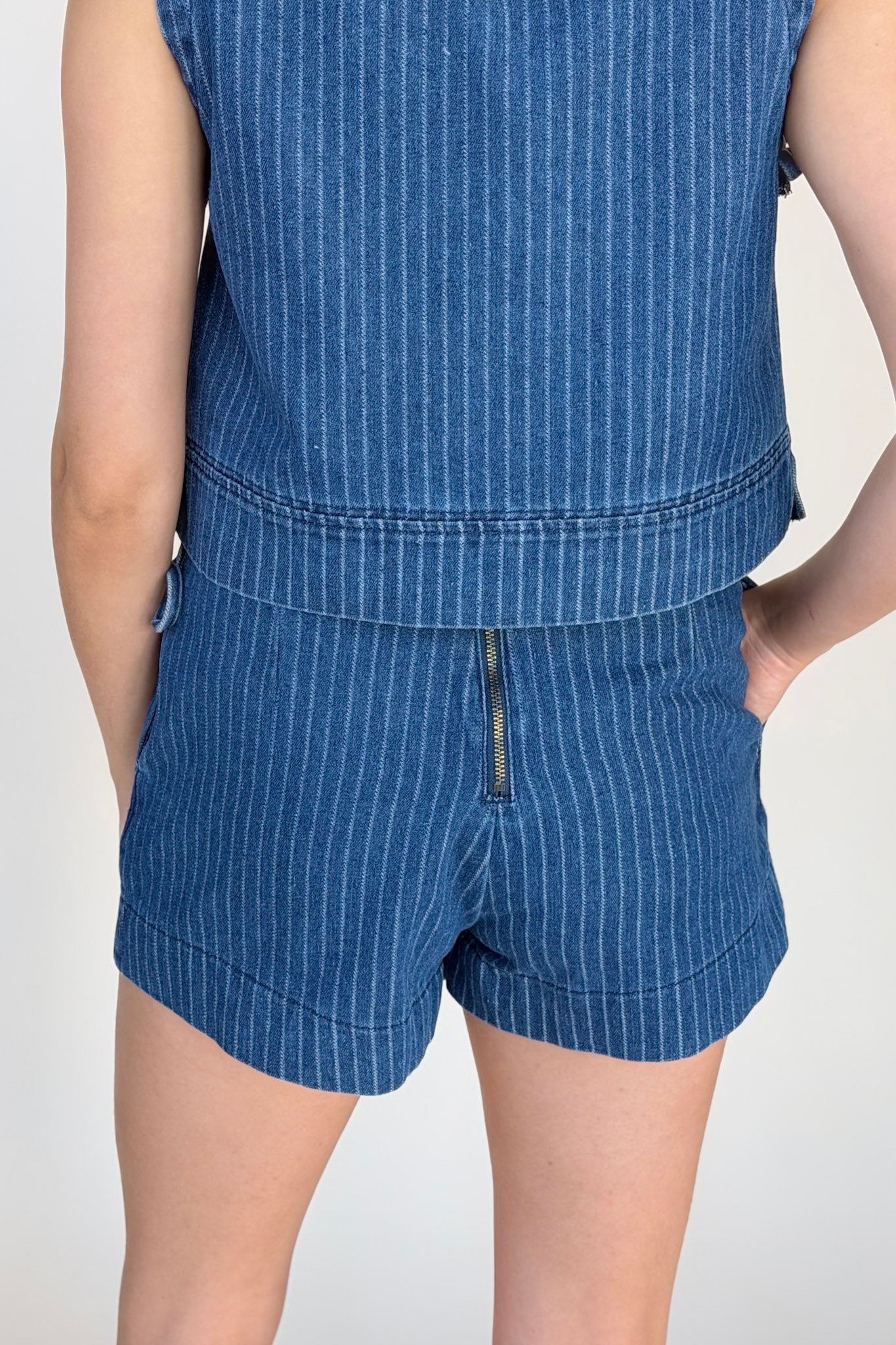 Stella Pinstripe Denim Skort