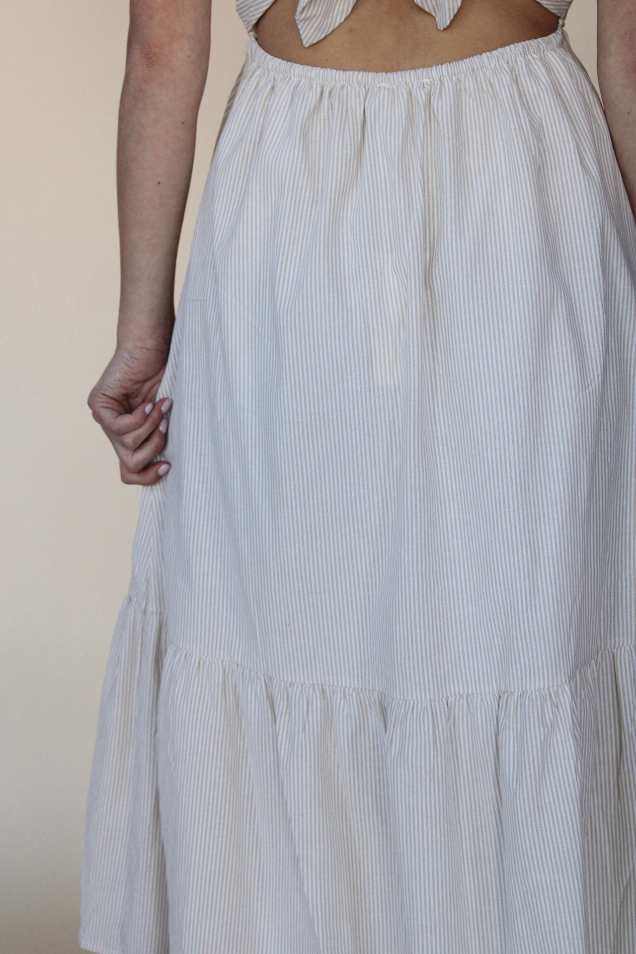 Striped Ruffle Maxi Dress