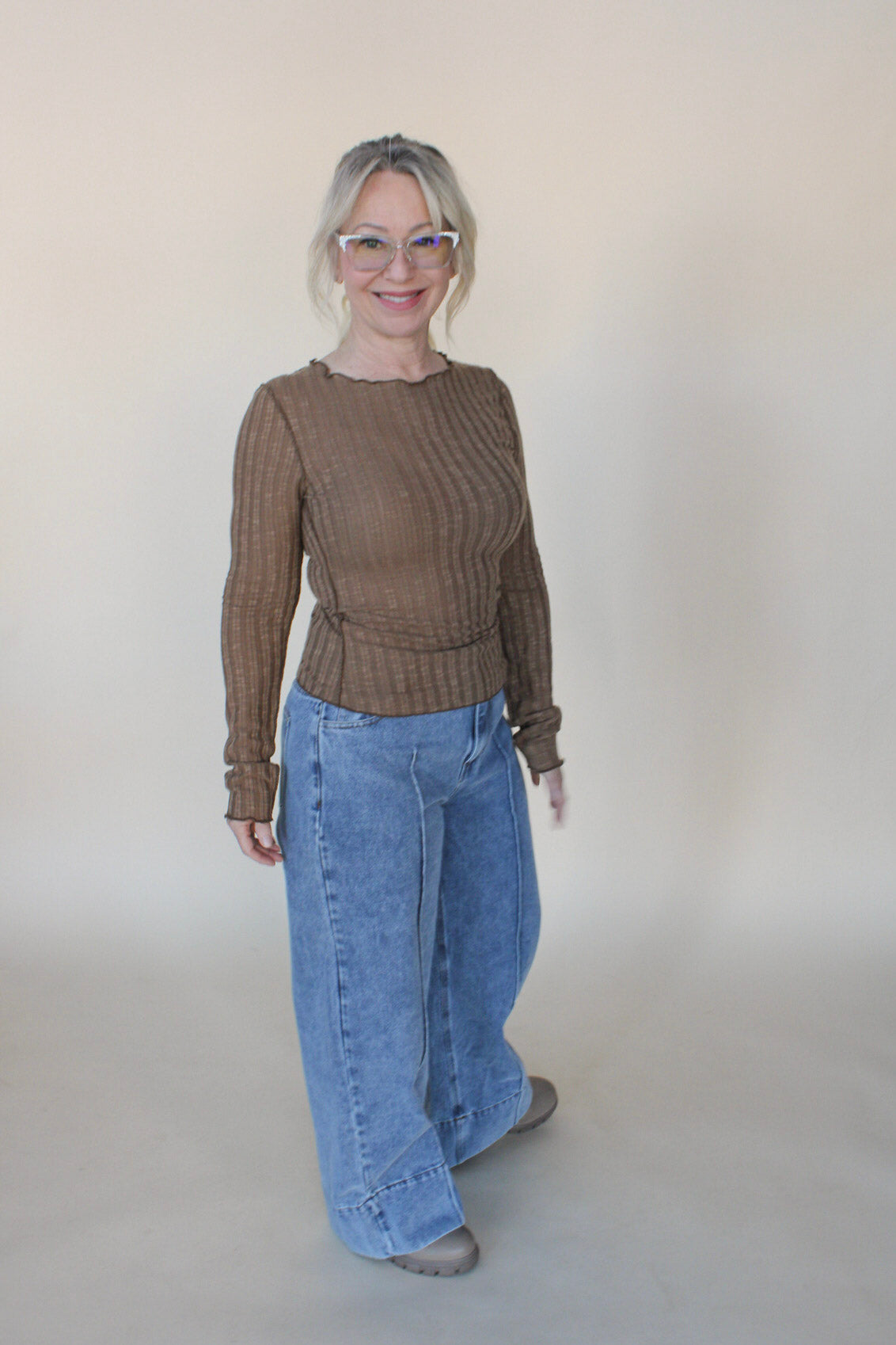 Bri Lettuce Hem Long Sleeve