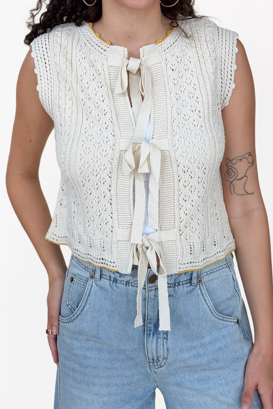 Jordan Floral Crochet Knit Vest