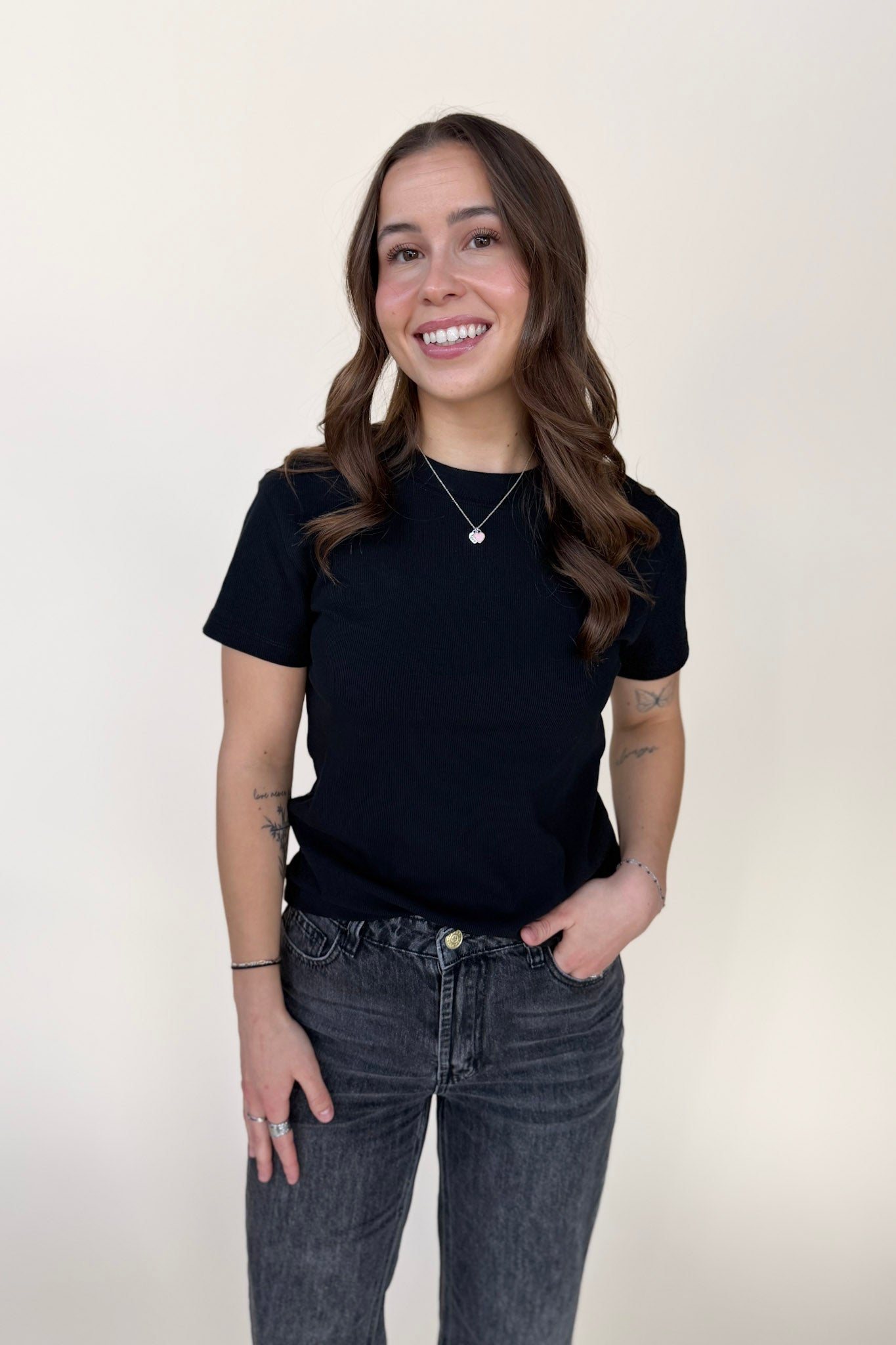 Layla Ribbed Crew Neck TShirt