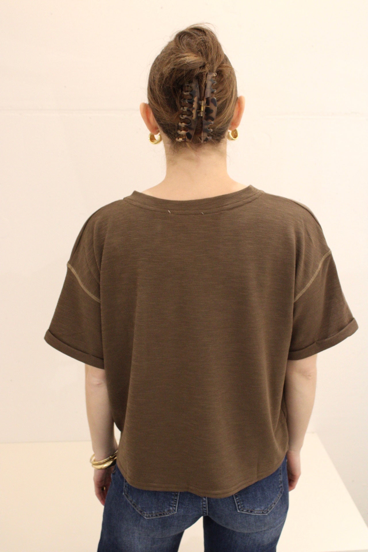 Astyr Contrast Stitch Knit Top