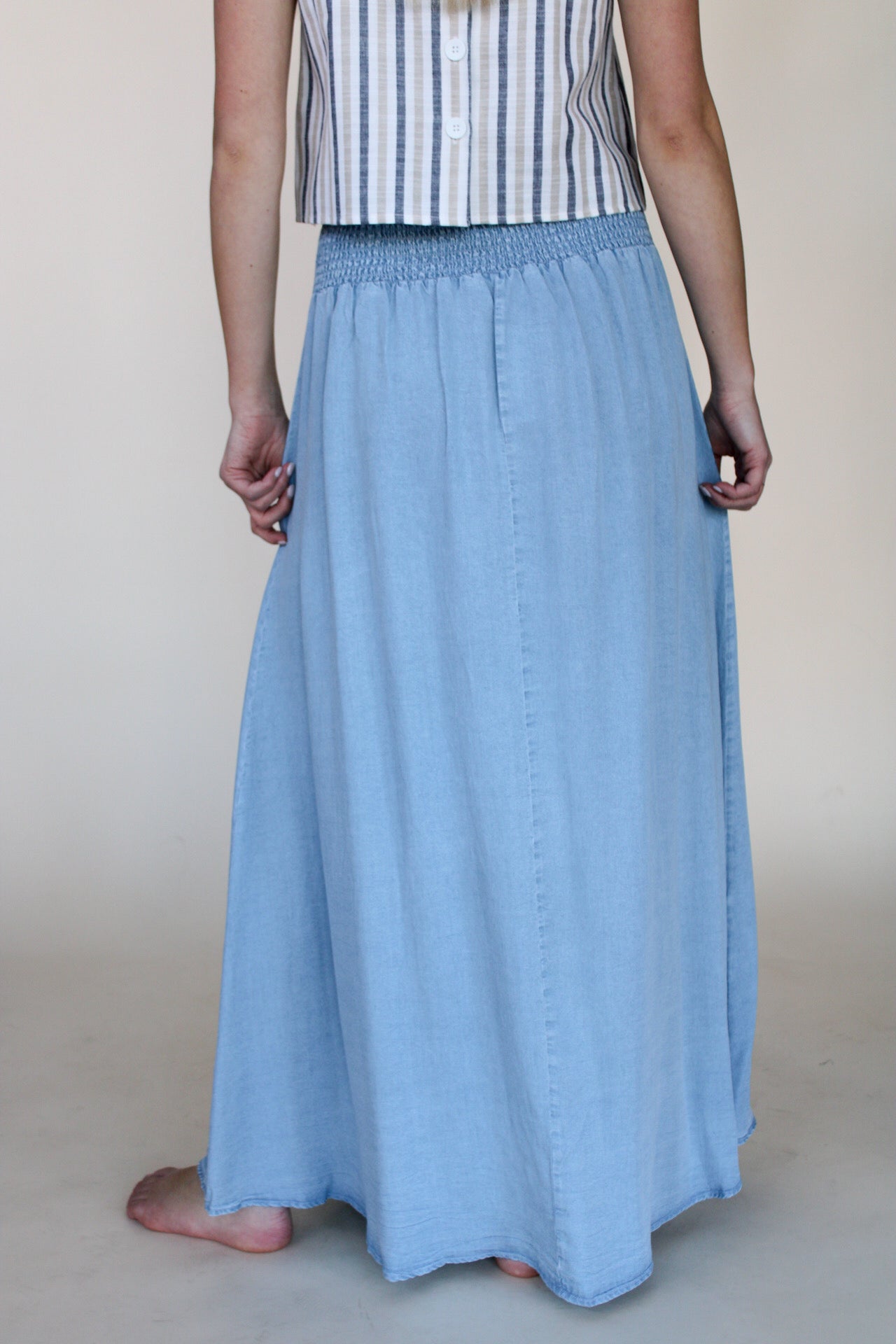 Bianca Chambray Maxi Skirt