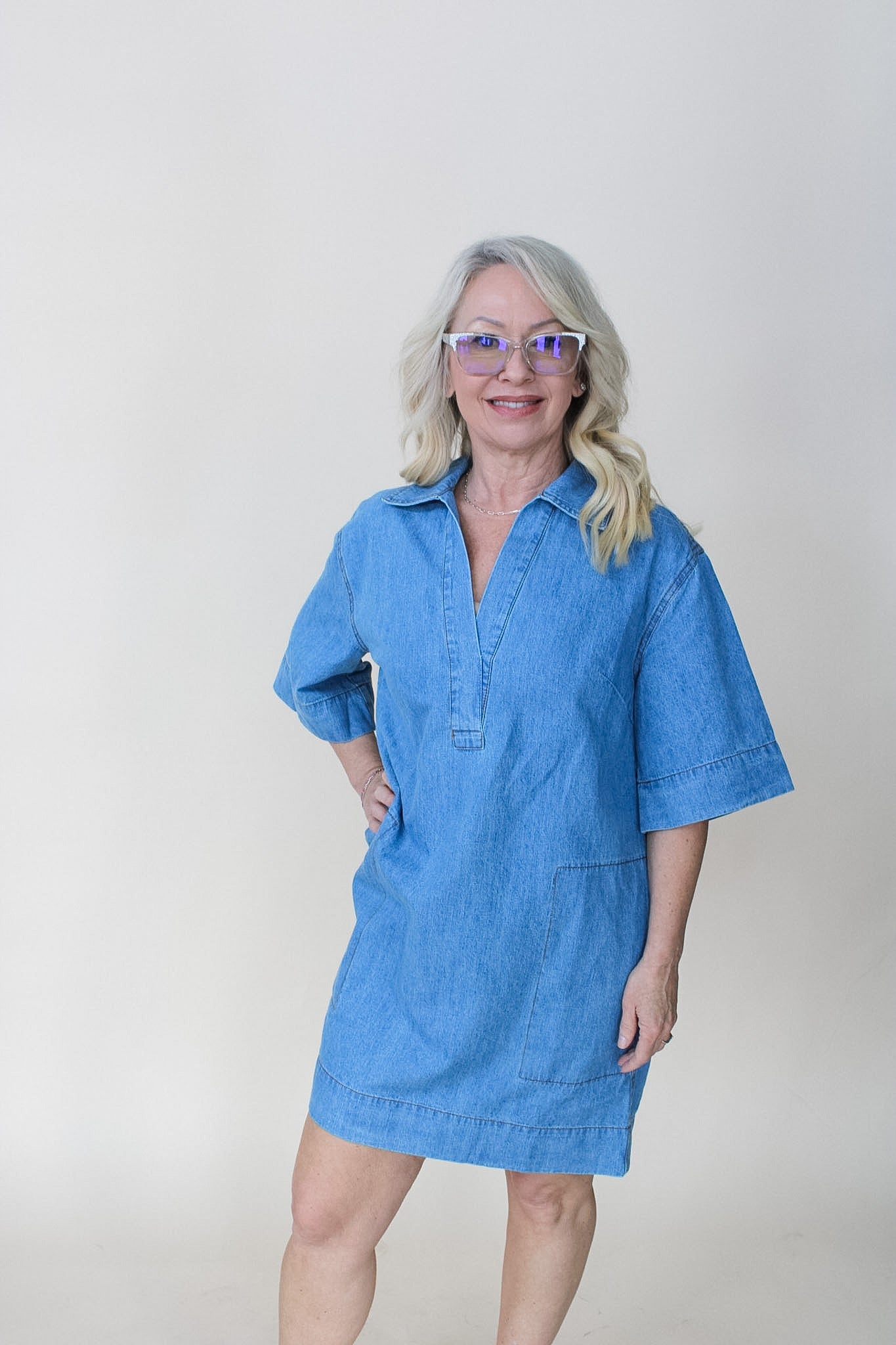 Evalini Denim Mini Dress – Apricot Lane Boutique