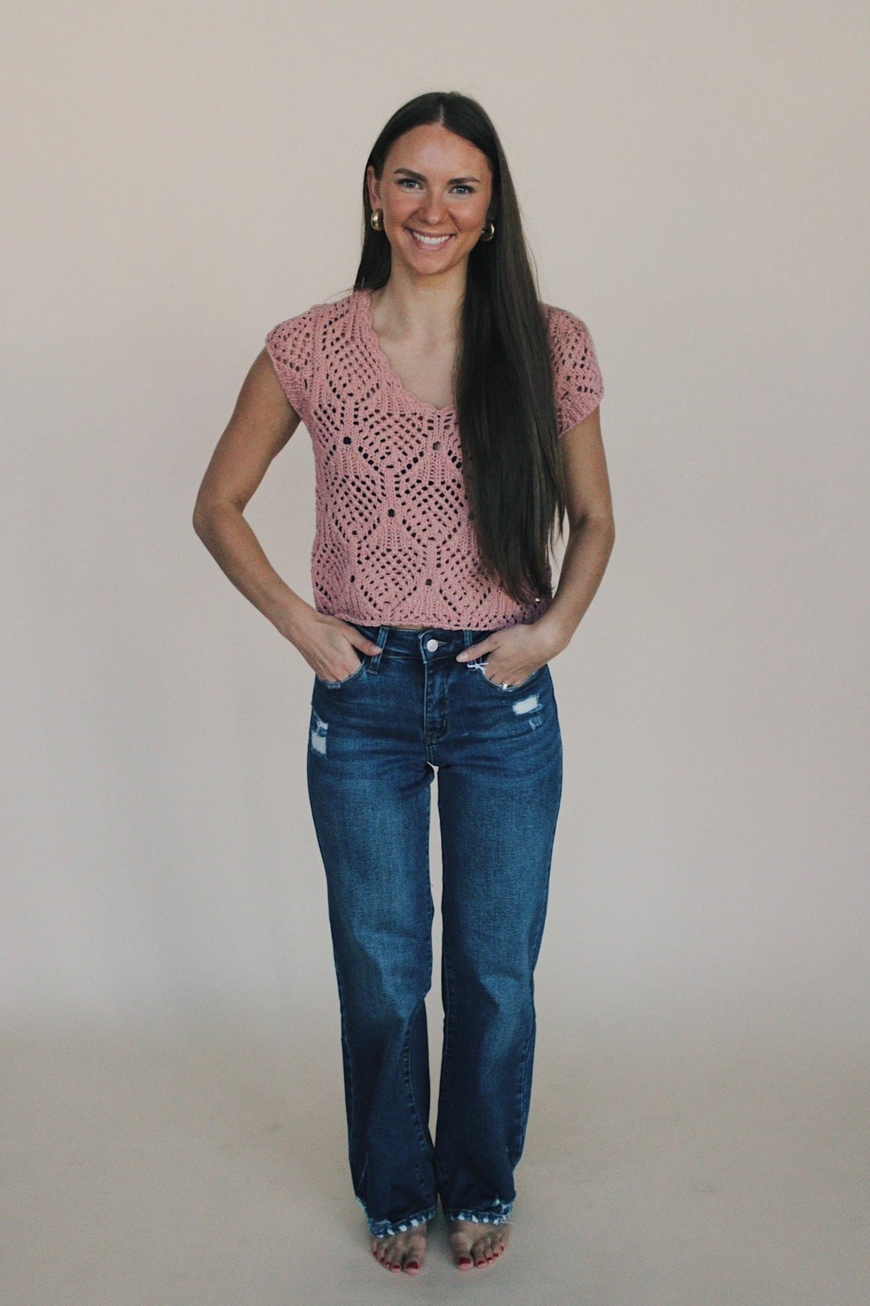 Lilly Crochet Knit Top