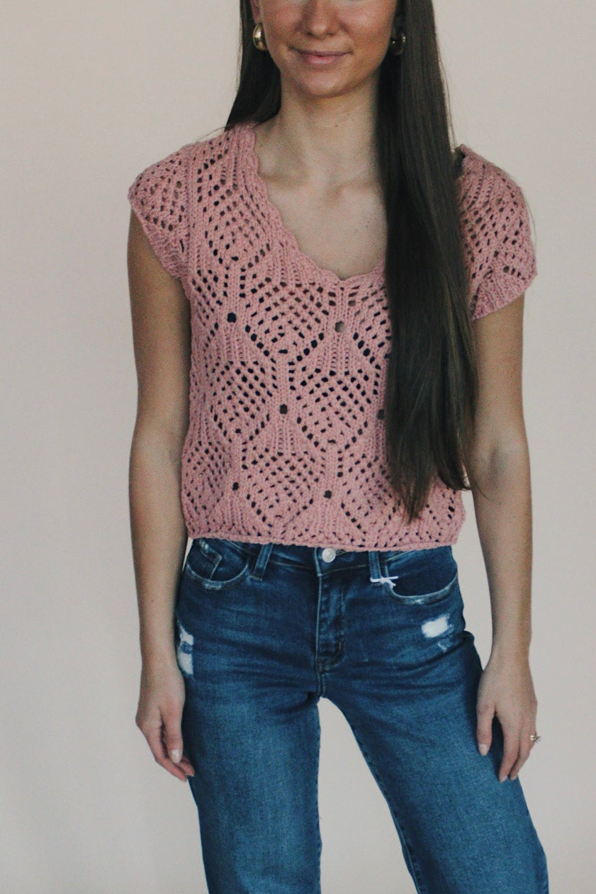 Lilly Crochet Knit Top