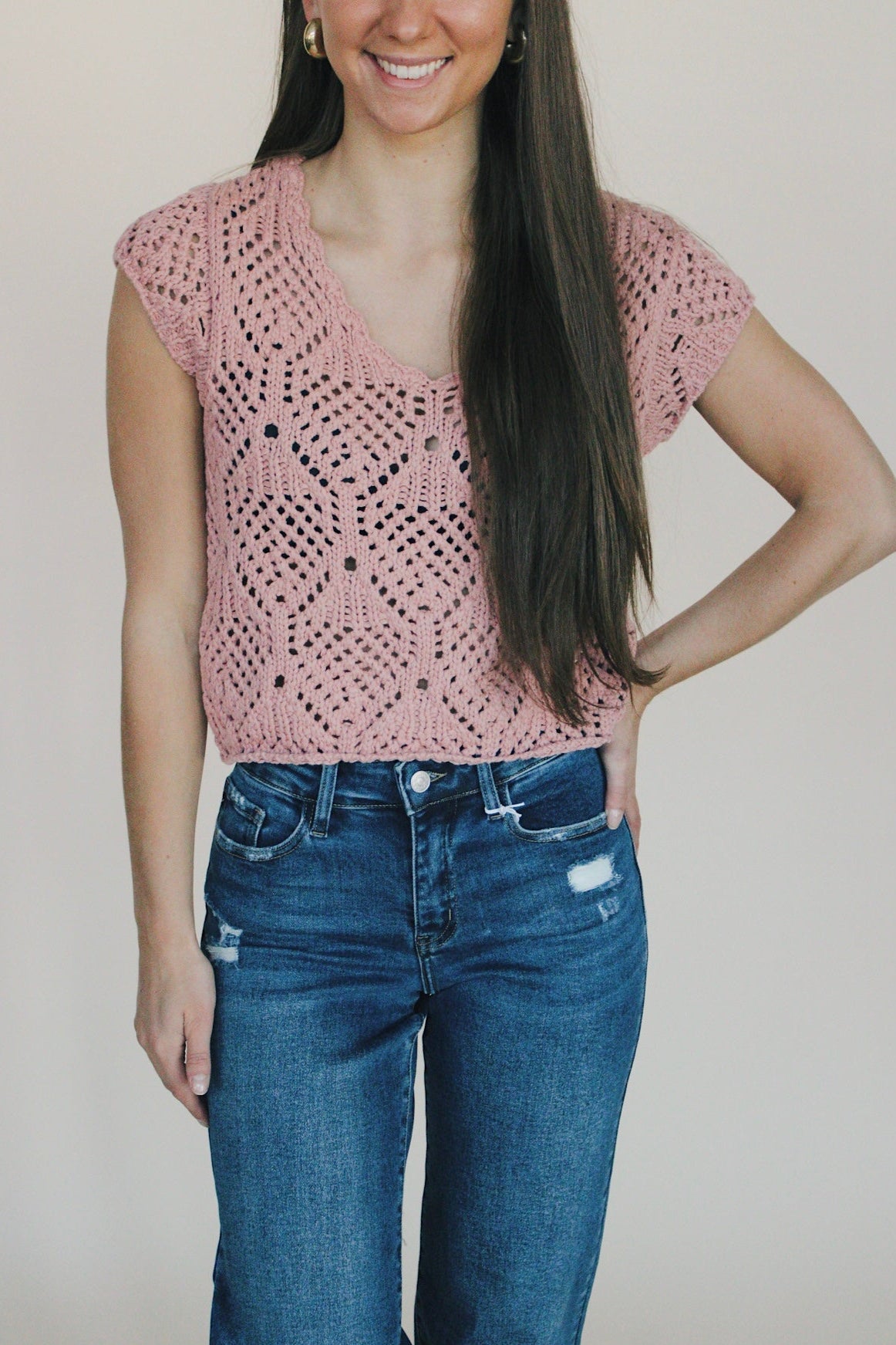 Lilly Crochet Knit Top