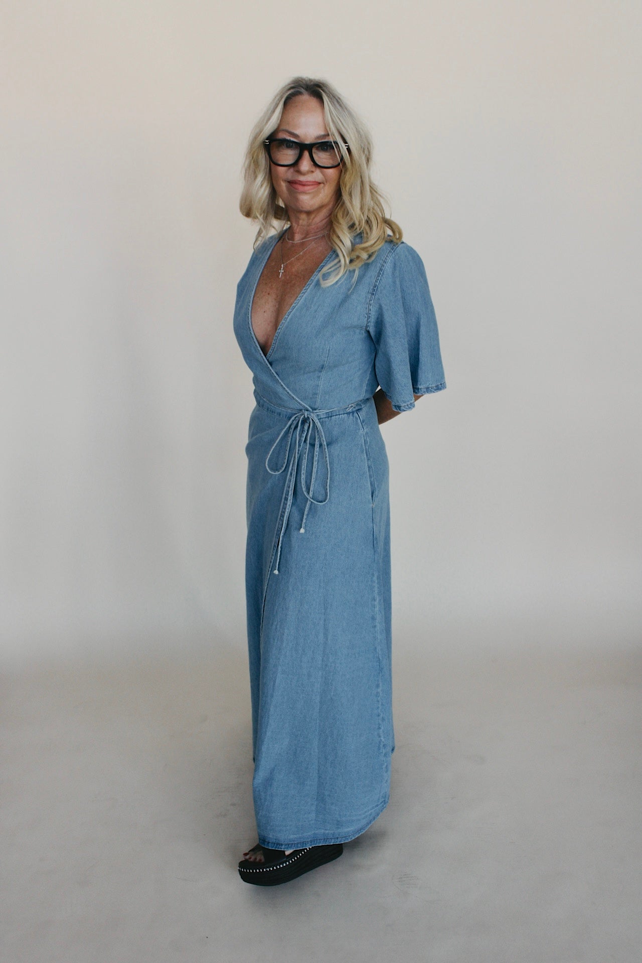 Collins Wrap Denim Dress