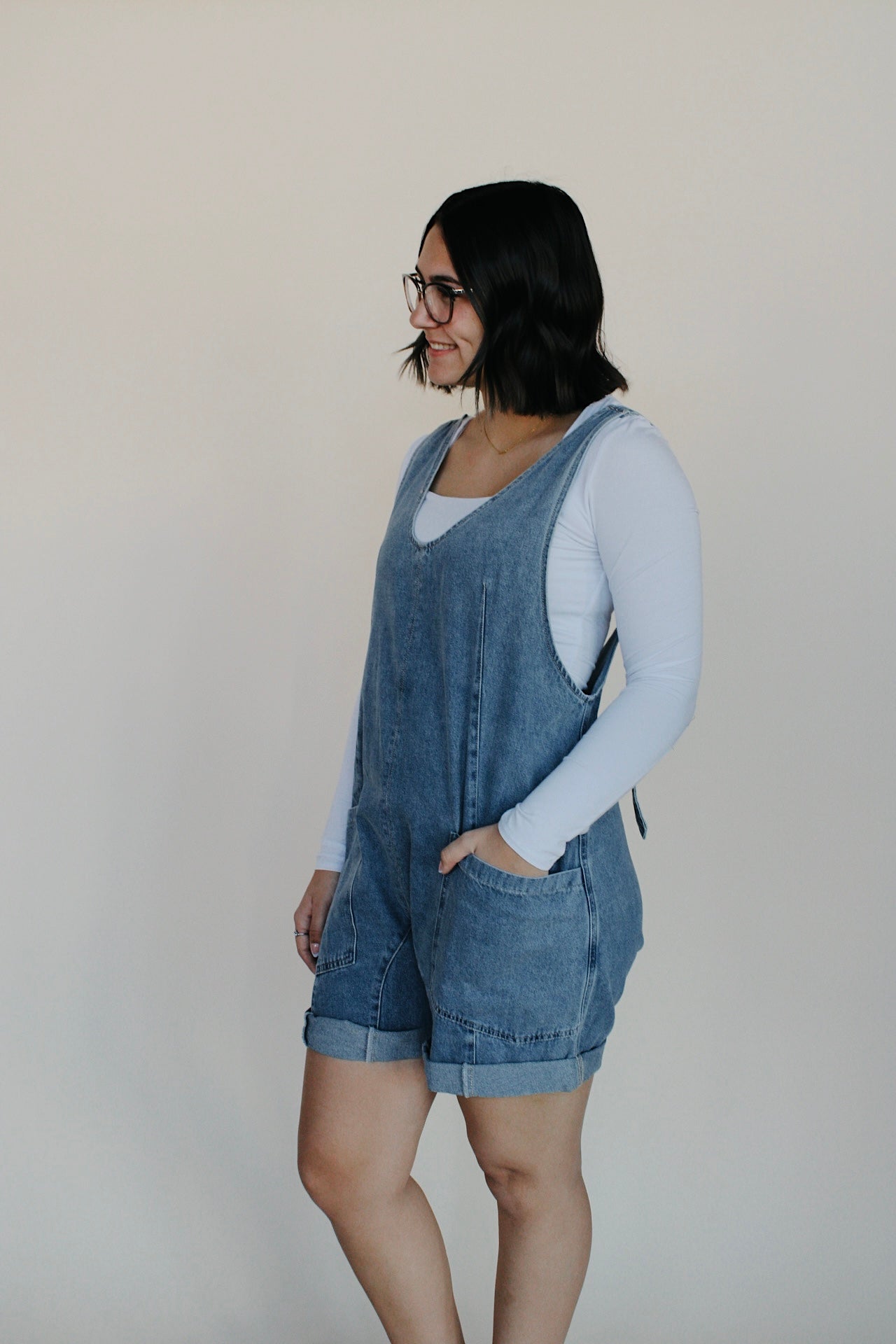 Olivia Wide Leg Overall Romper