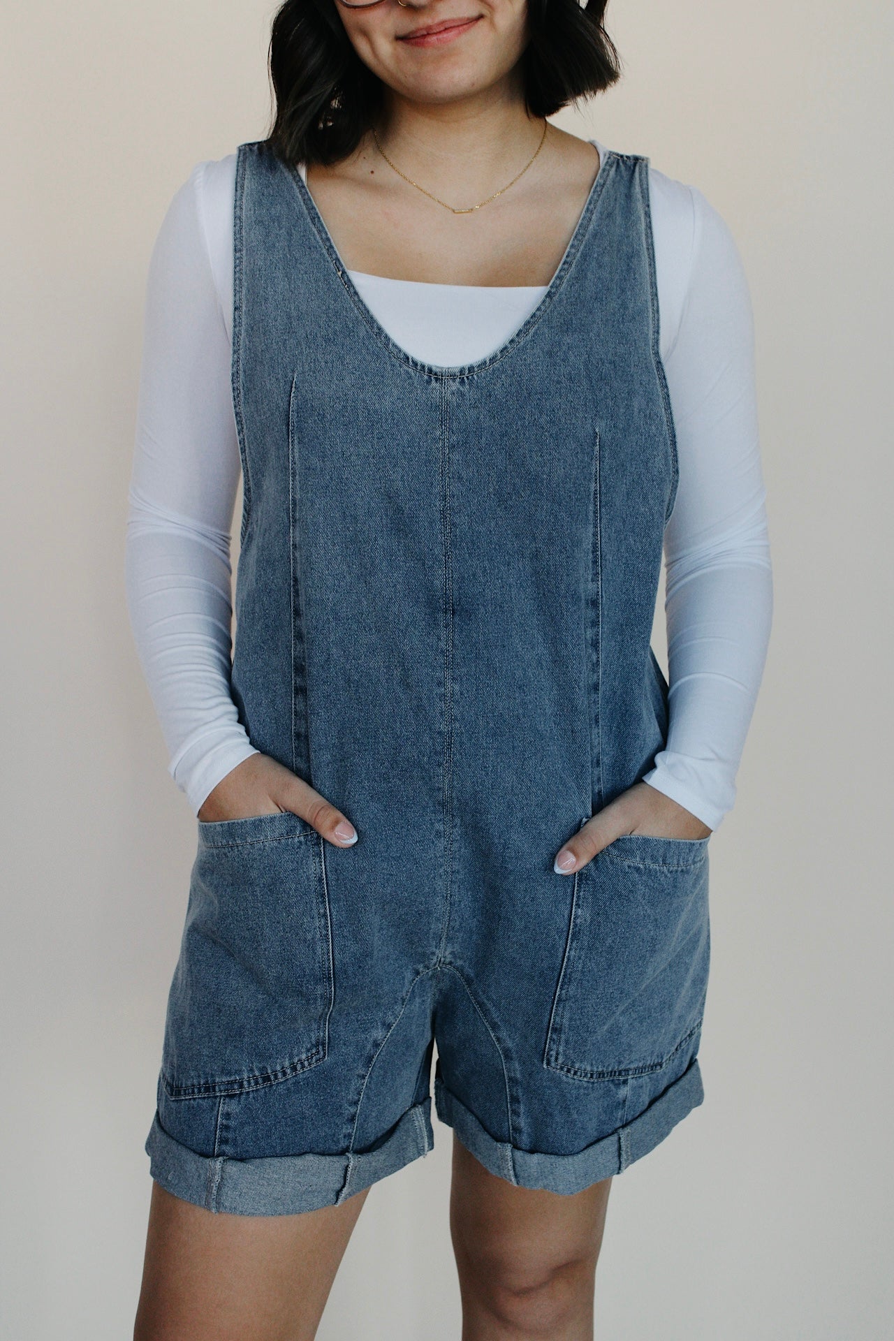 Olivia Wide Leg Overall Romper