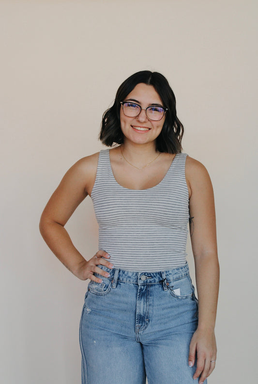 Ultra Soft Double Lined Striped Tank