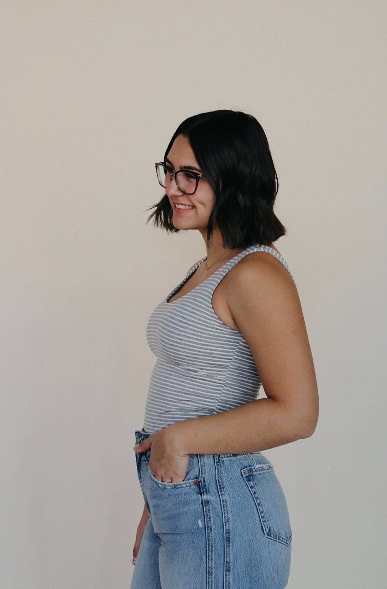 Ultra Soft Double Lined Striped Tank