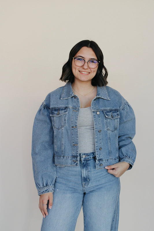 Puff Sleeve Denim Jacket