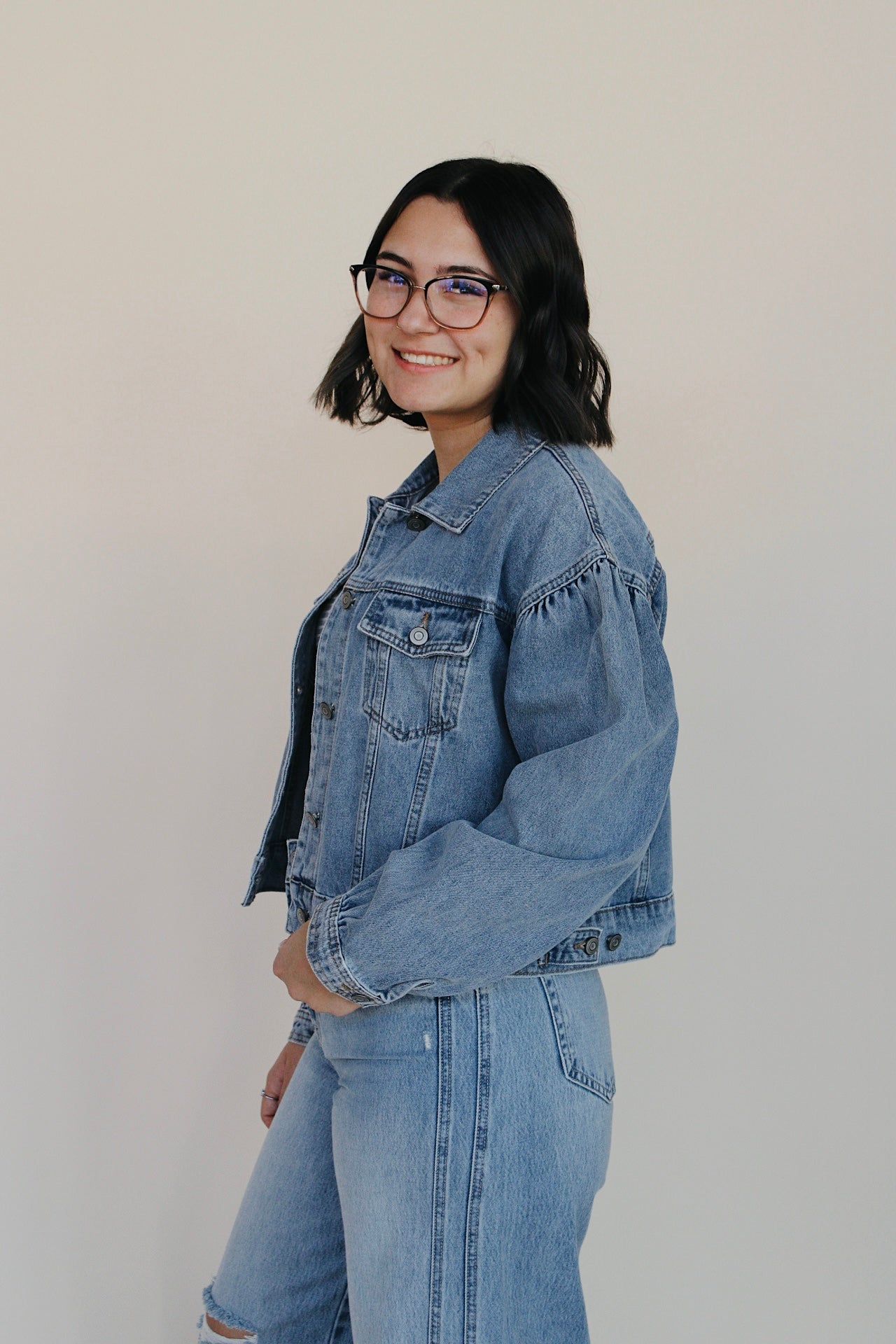 Puff Sleeve Denim Jacket