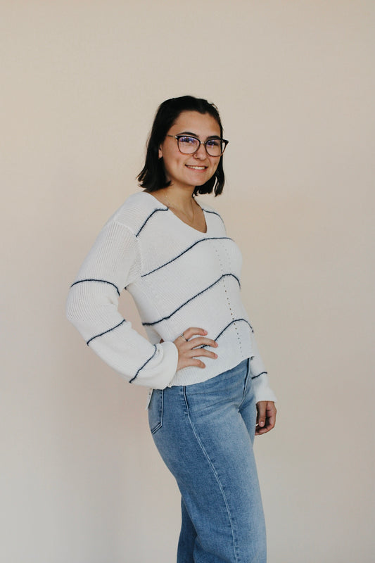Fuzzy Stripe Sweater