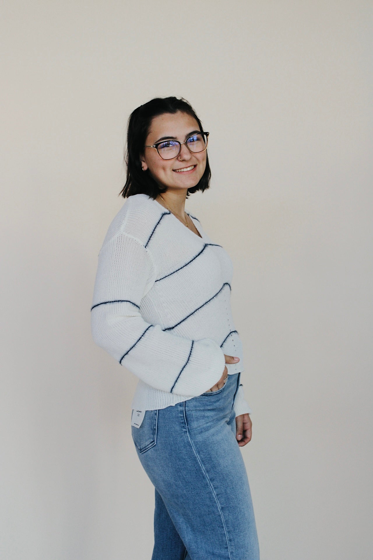 Fuzzy Stripe Sweater