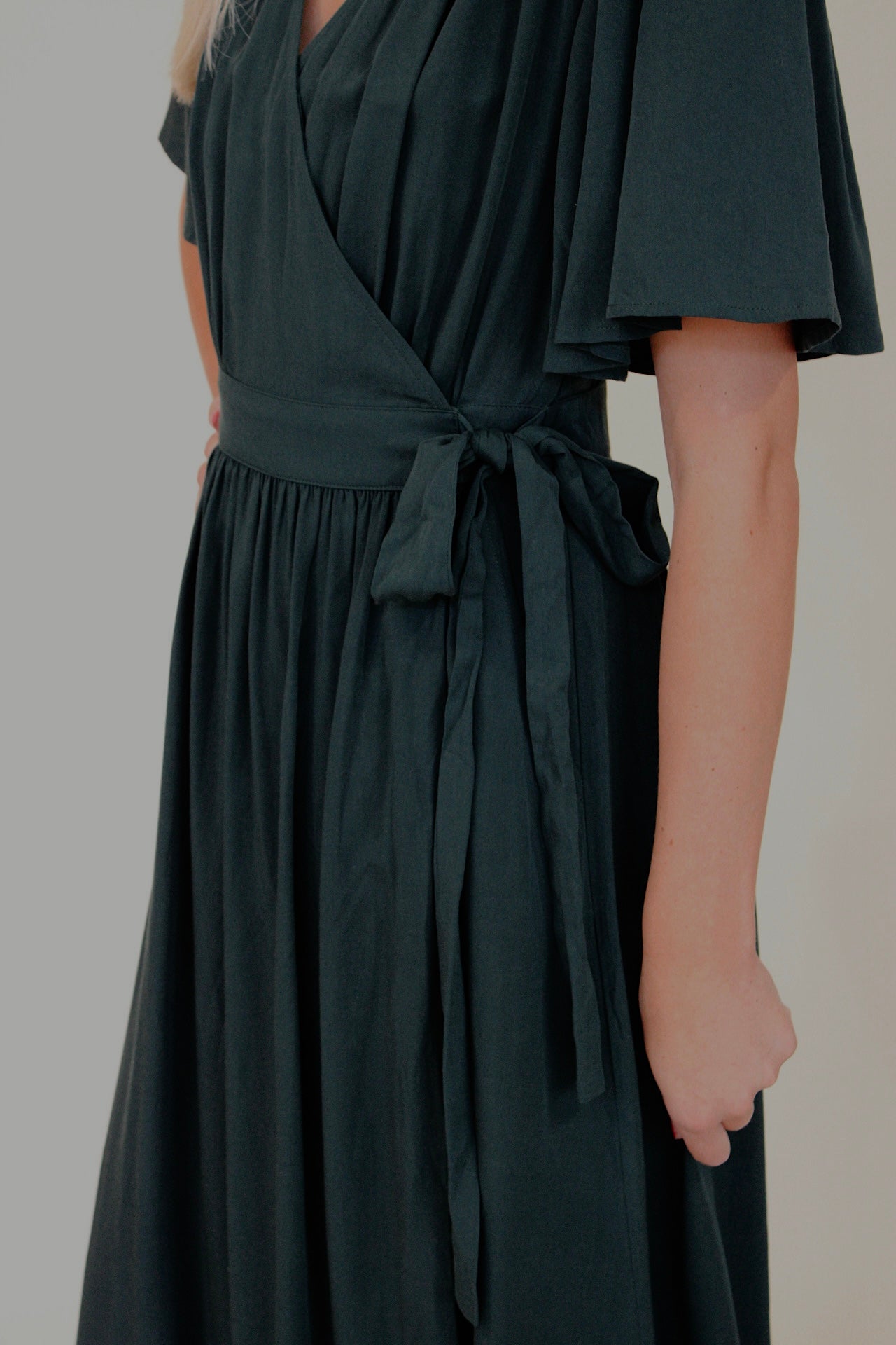 Danica Flutter Sleeve Midi Dress