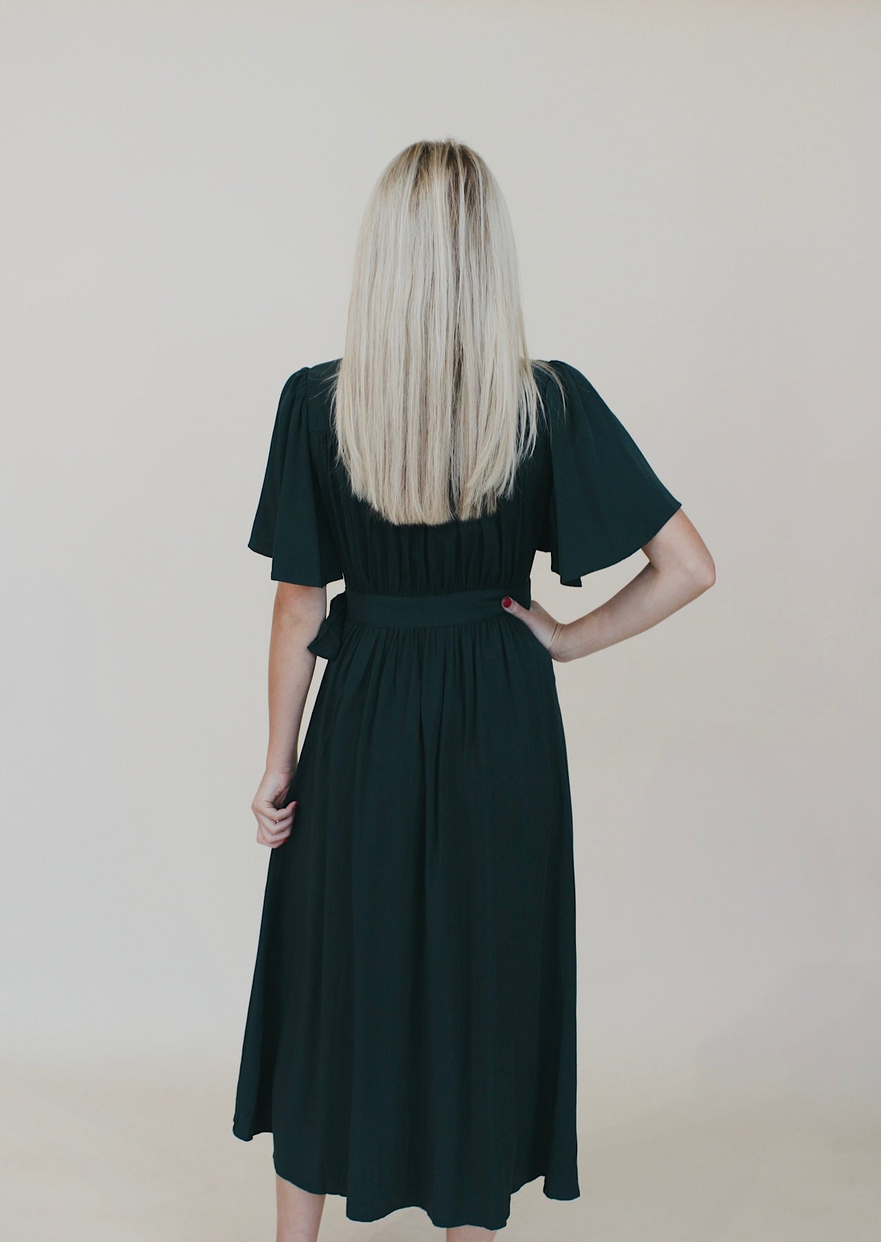 Danica Flutter Sleeve Midi Dress