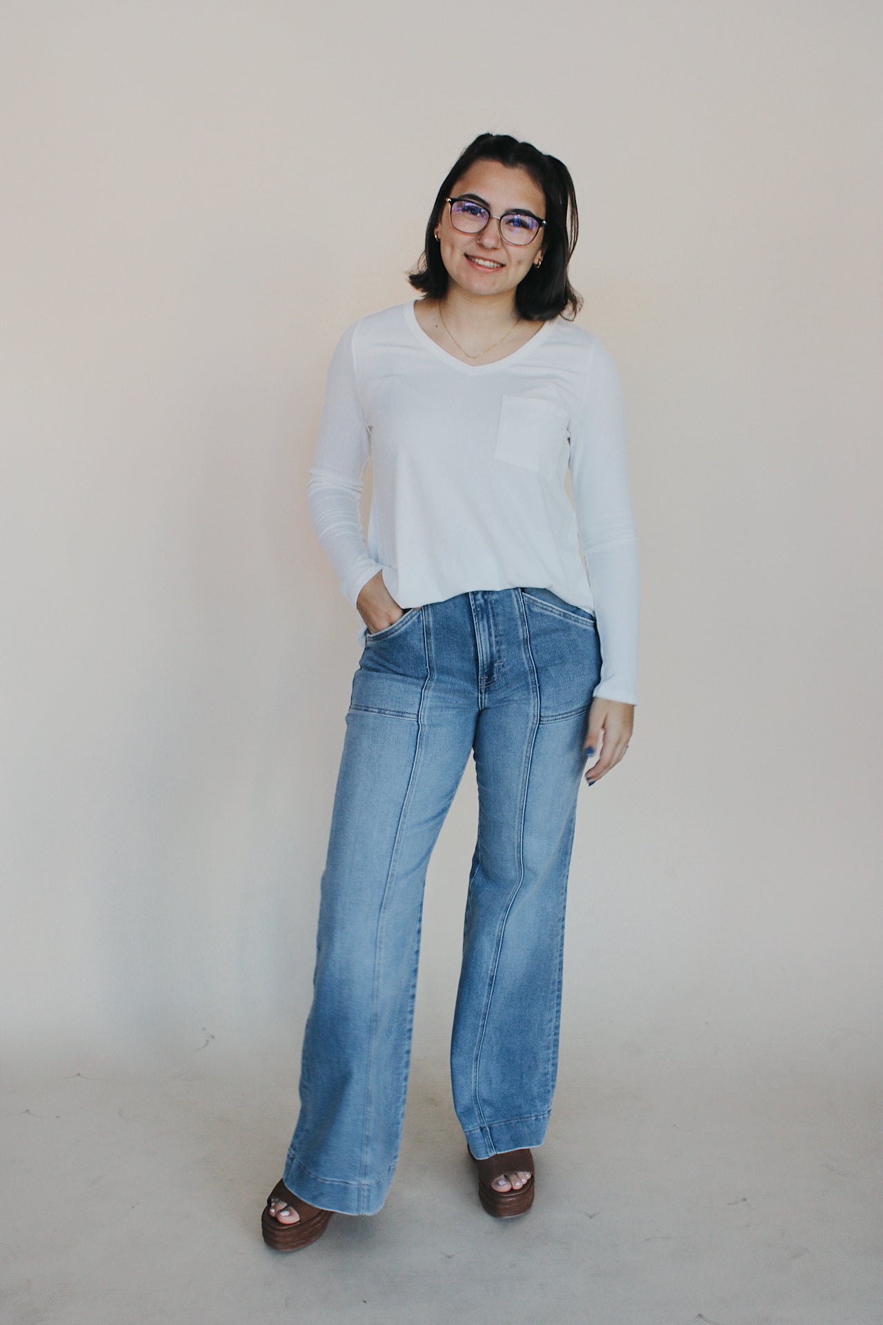 Ashley Long Sleeve Top - White