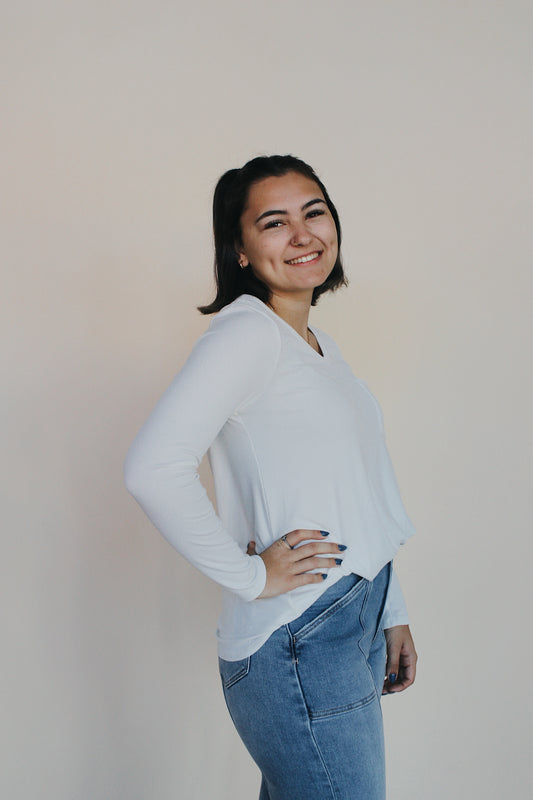 Ashley Long Sleeve Top - White