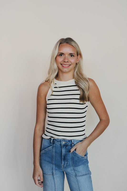 Knit Ribbed Striped Tank