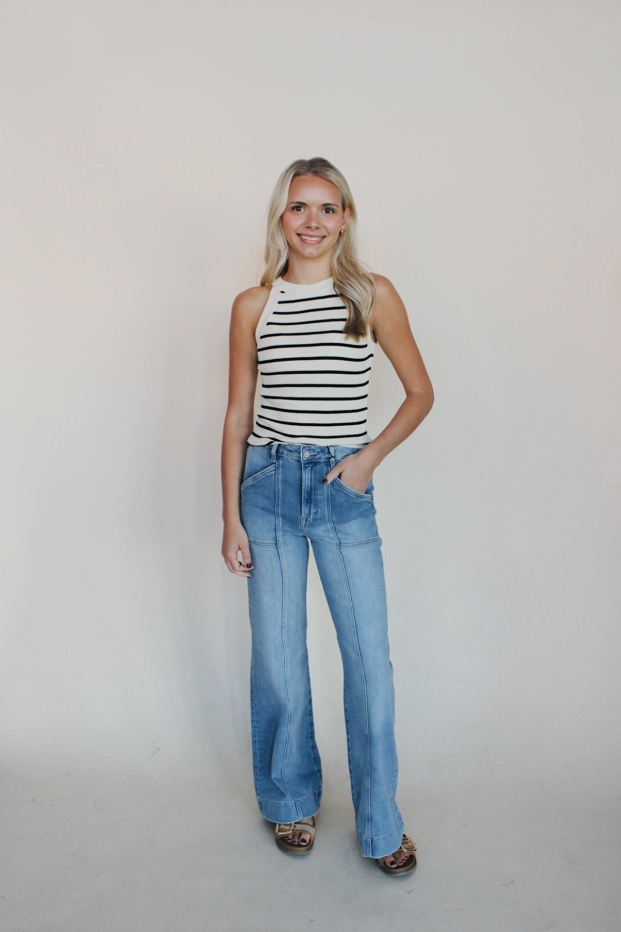 Knit Ribbed Striped Tank