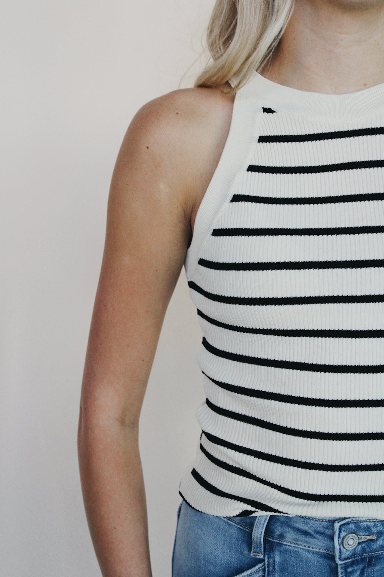 Knit Ribbed Striped Tank