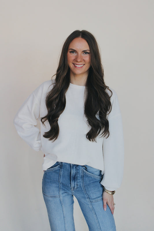 Drop Shoulder Knit Top