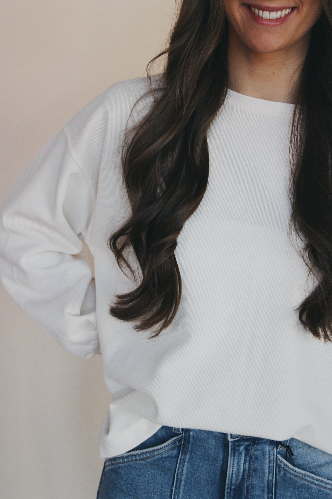 Drop Shoulder Knit Top