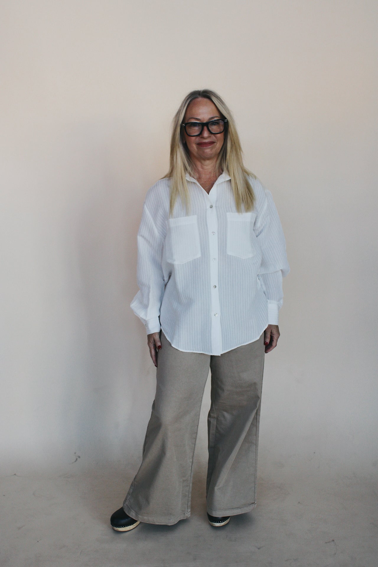 Opal Woven Long Sleeve Button Up