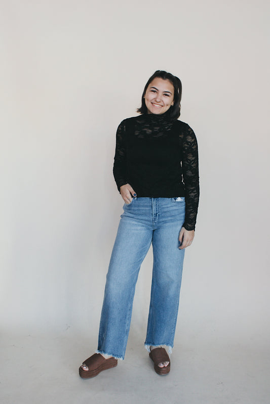 Lace Knit Long Sleeve