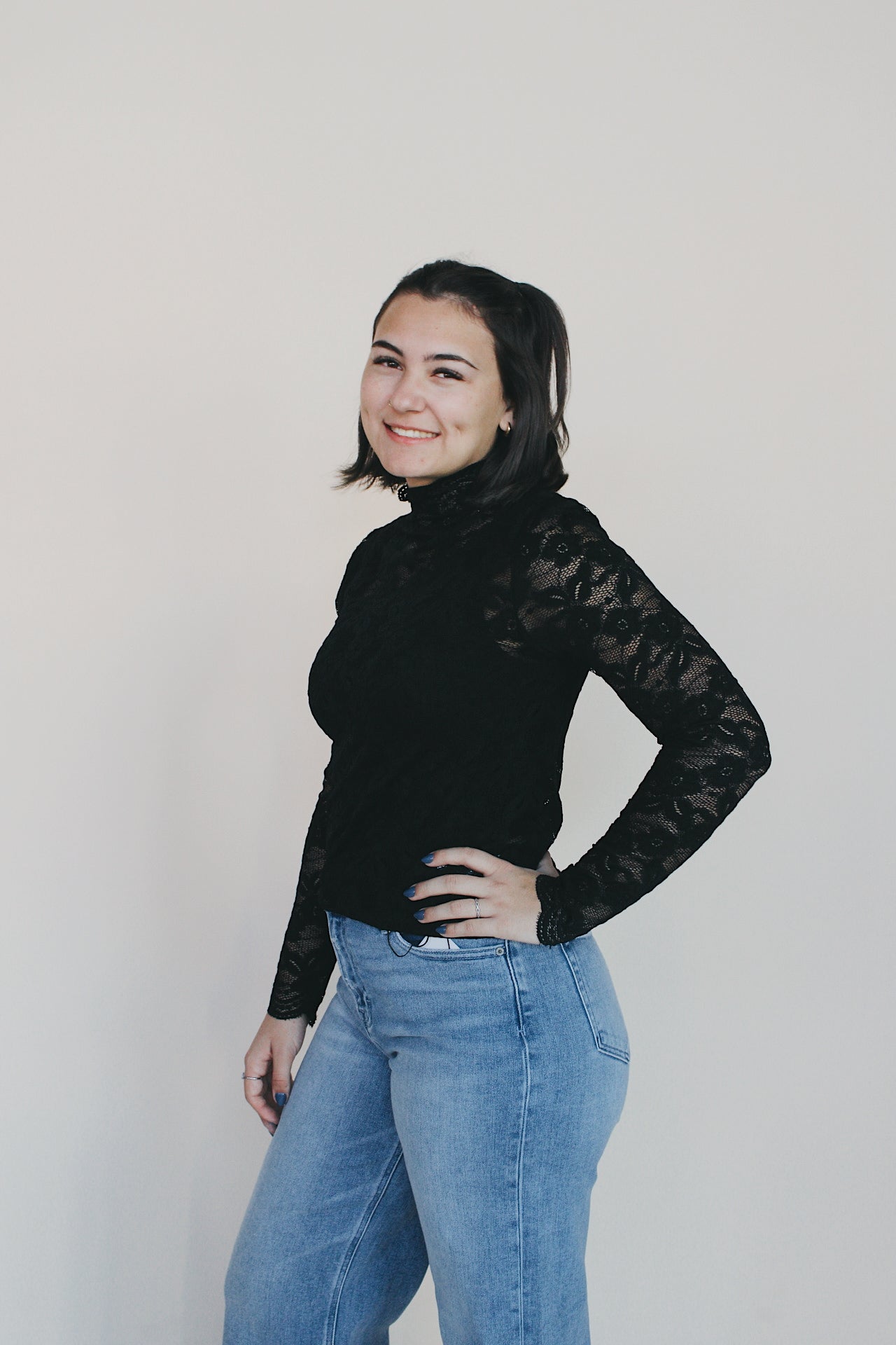 Lace Knit Long Sleeve