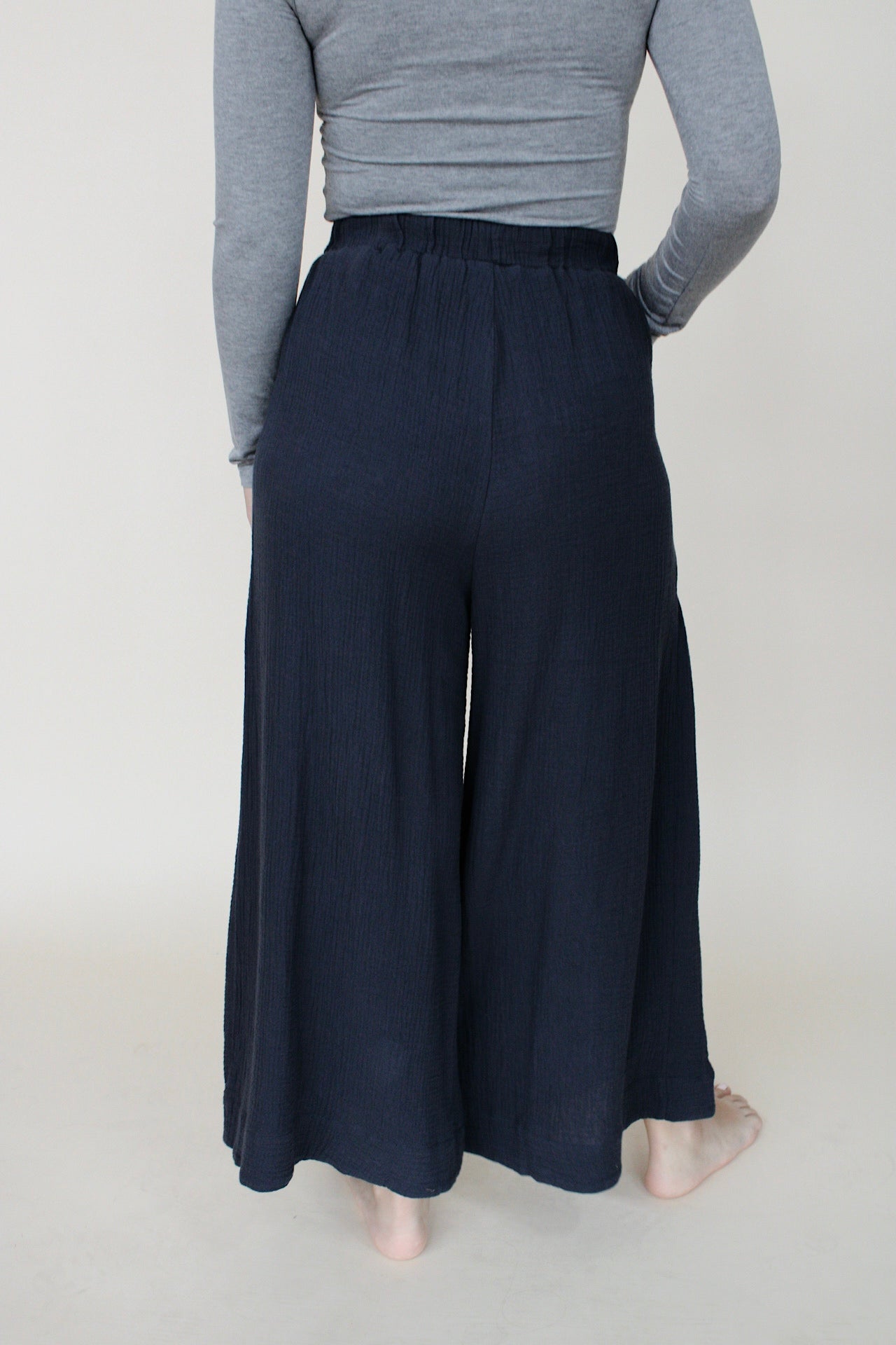 Gauze Elastic Pant - Black