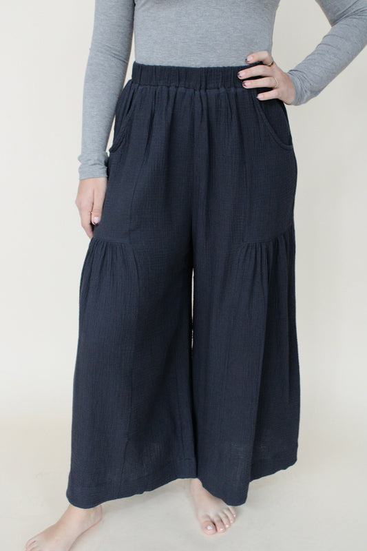 Gauze Elastic Pant - Black
