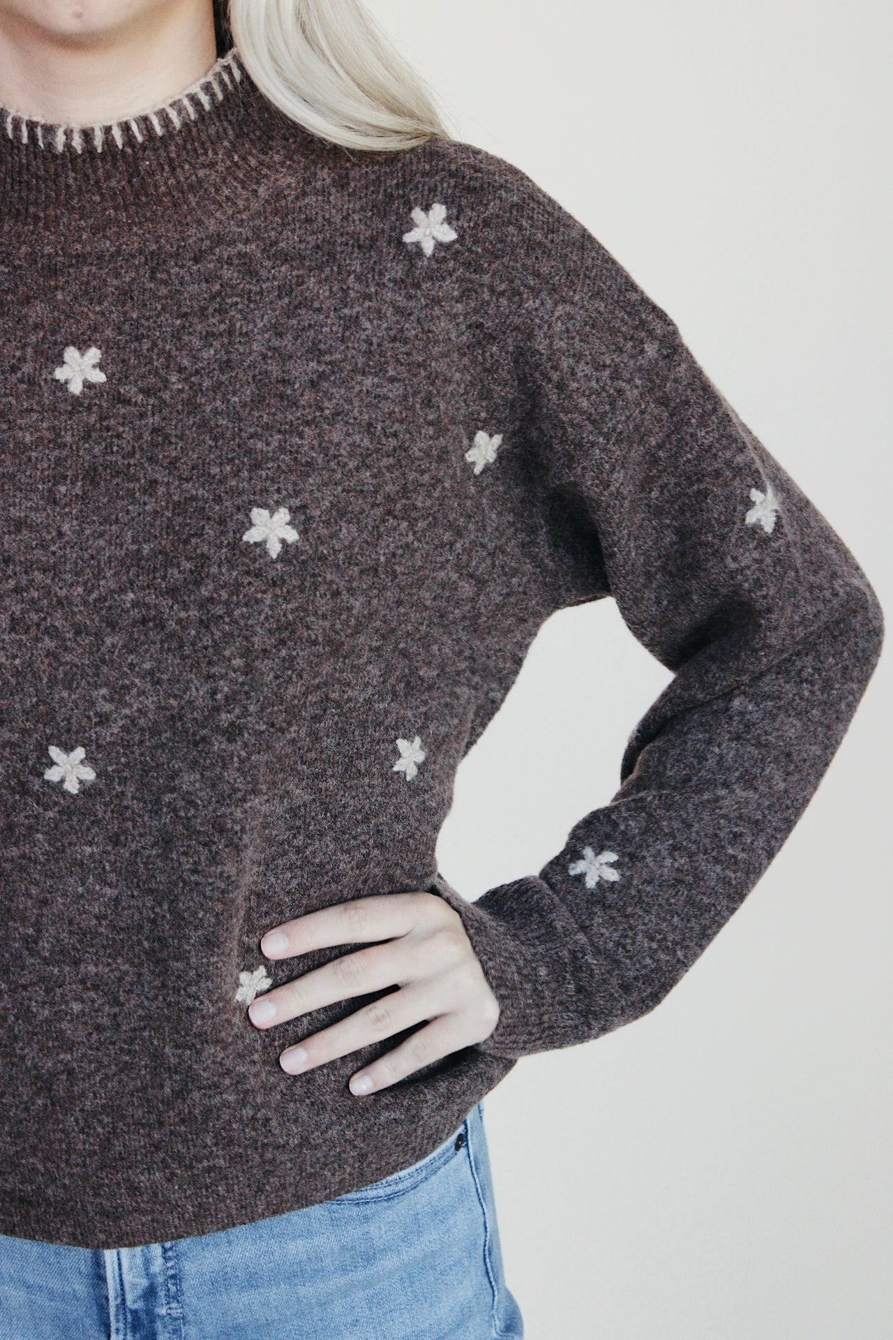 Sailor Floral Mock Neck Sweater