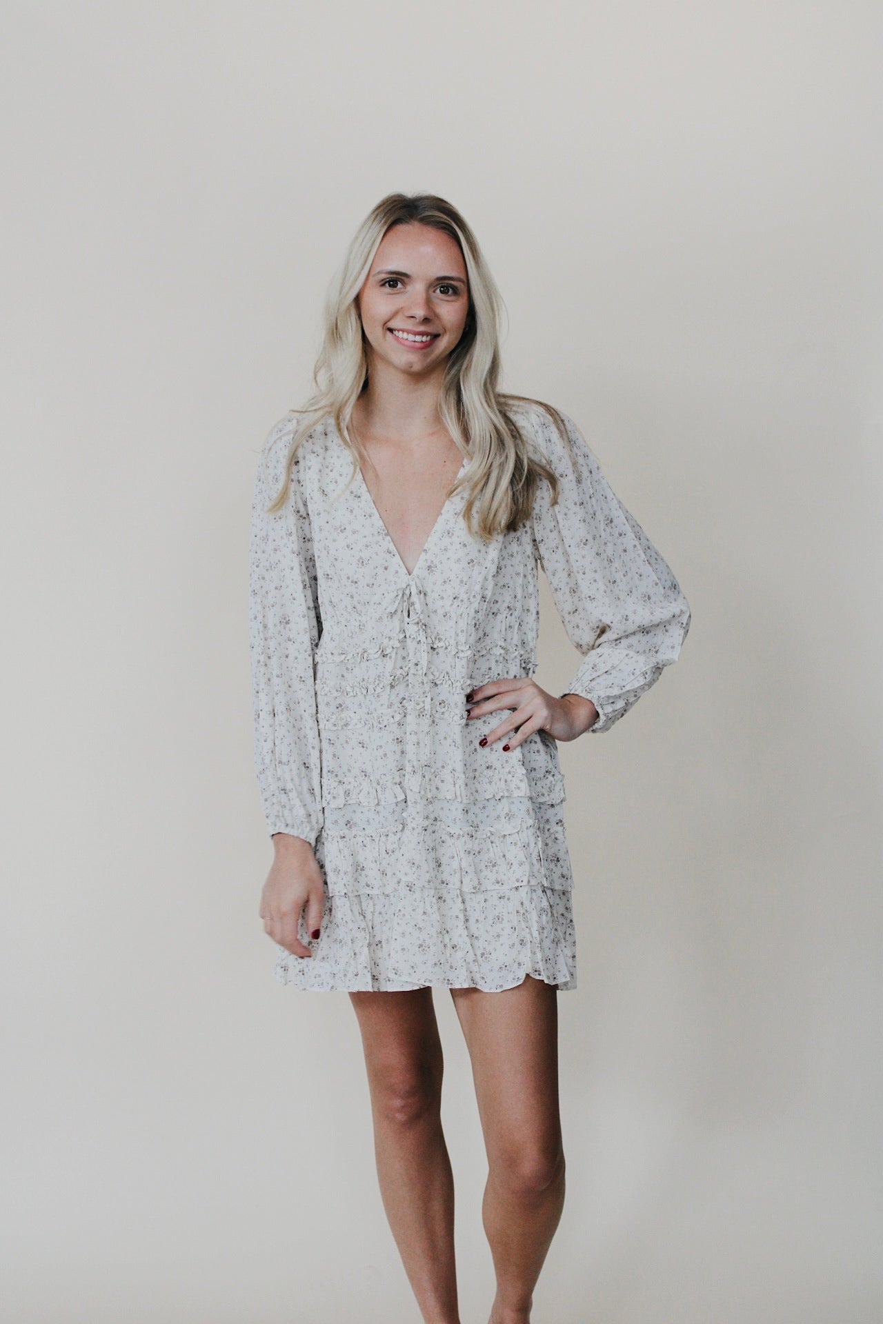 Hallee Floral Tiered Mini Dress