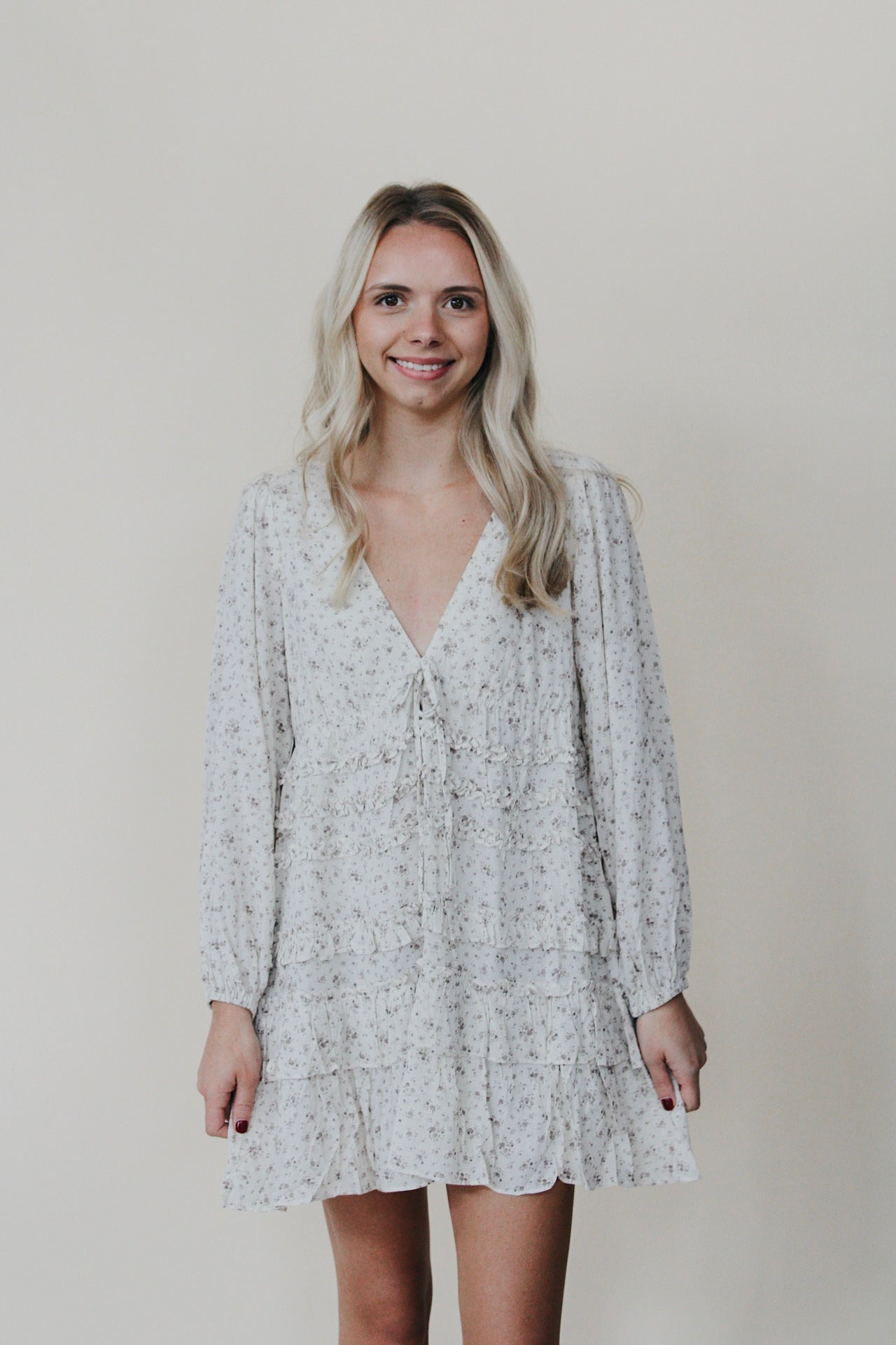 Hallee Floral Tiered Mini Dress