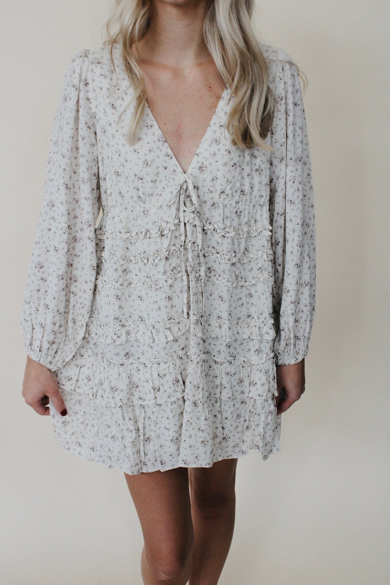 Hallee Floral Tiered Mini Dress