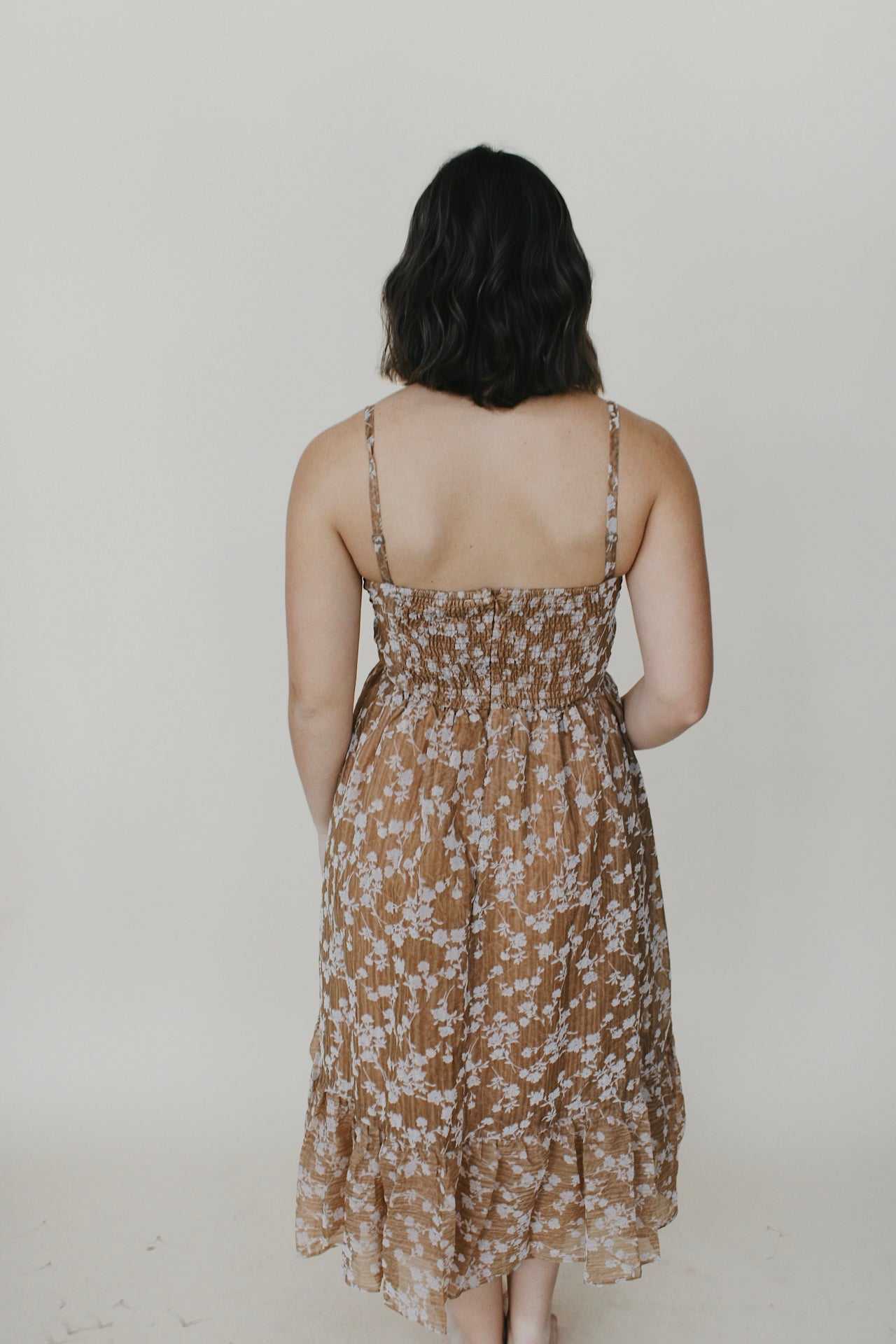 Evie Floral Ruffle Midi Dress