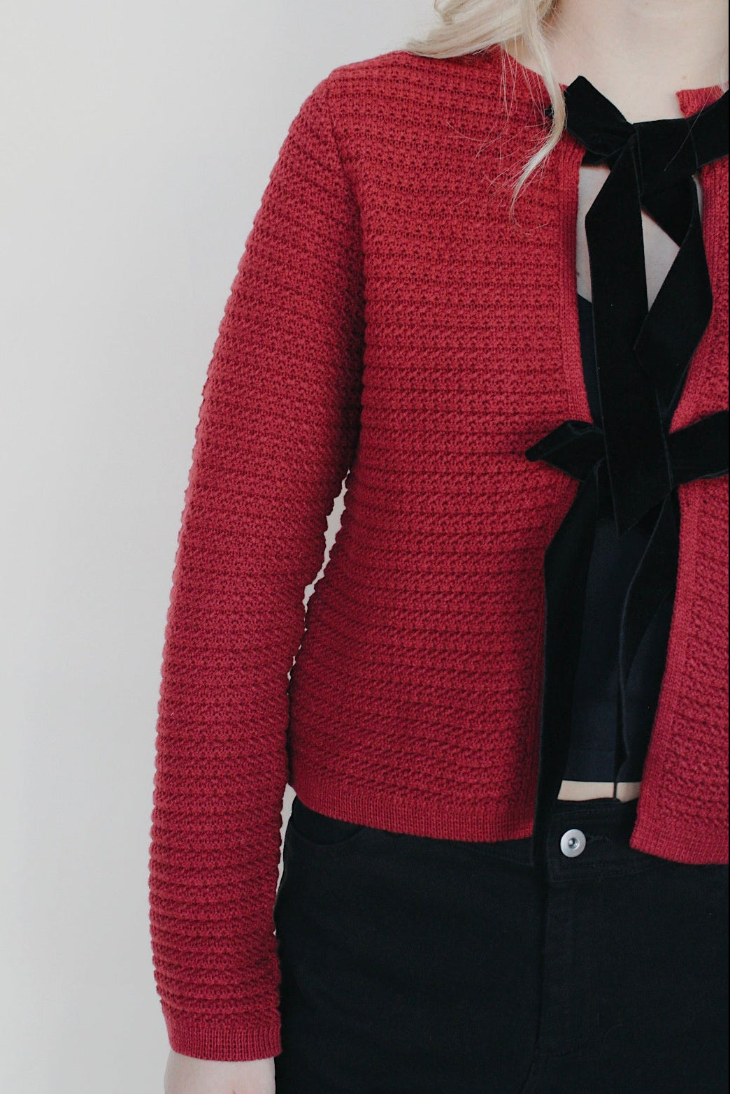 Nina Velvet Bow Cardigan