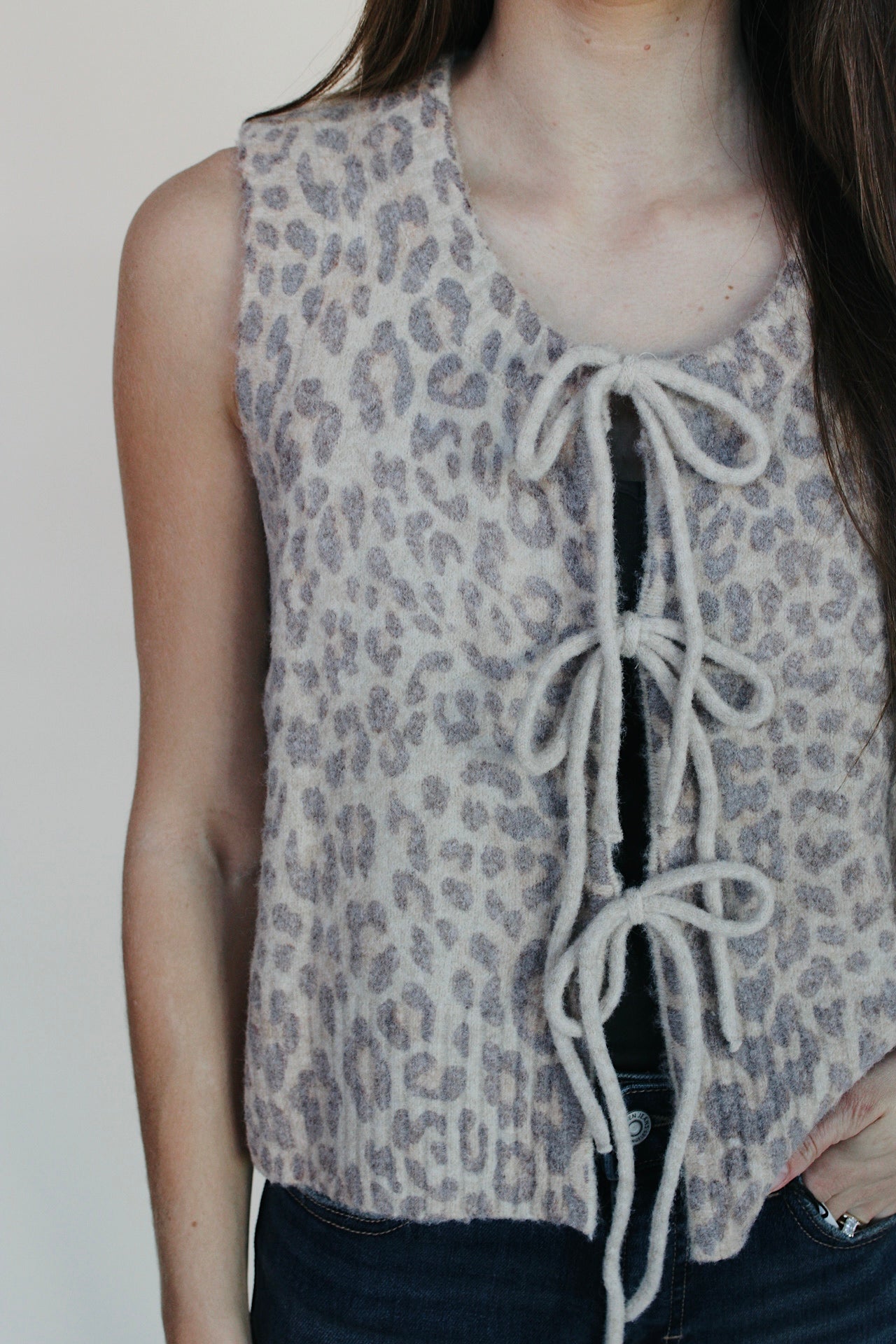 Abigail Leopard Knitted Vest