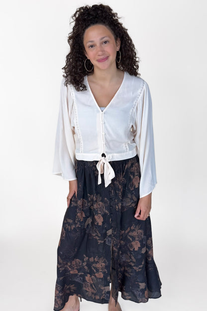 Brett V-Neck Button Down Blouse