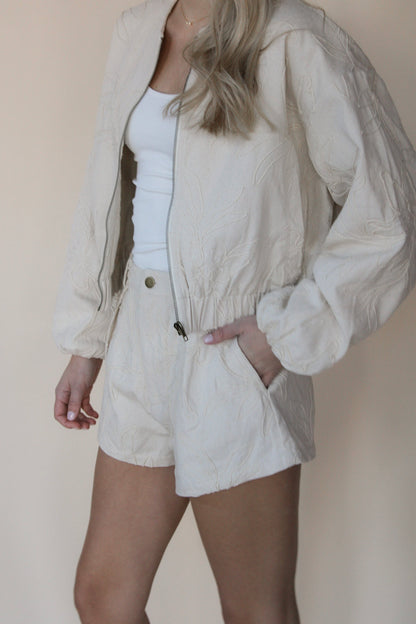 Floral Jacquard Shorts