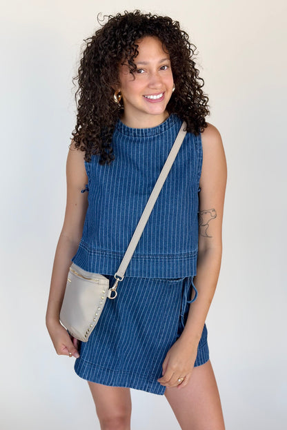 Stella Pinstripe Denim Top