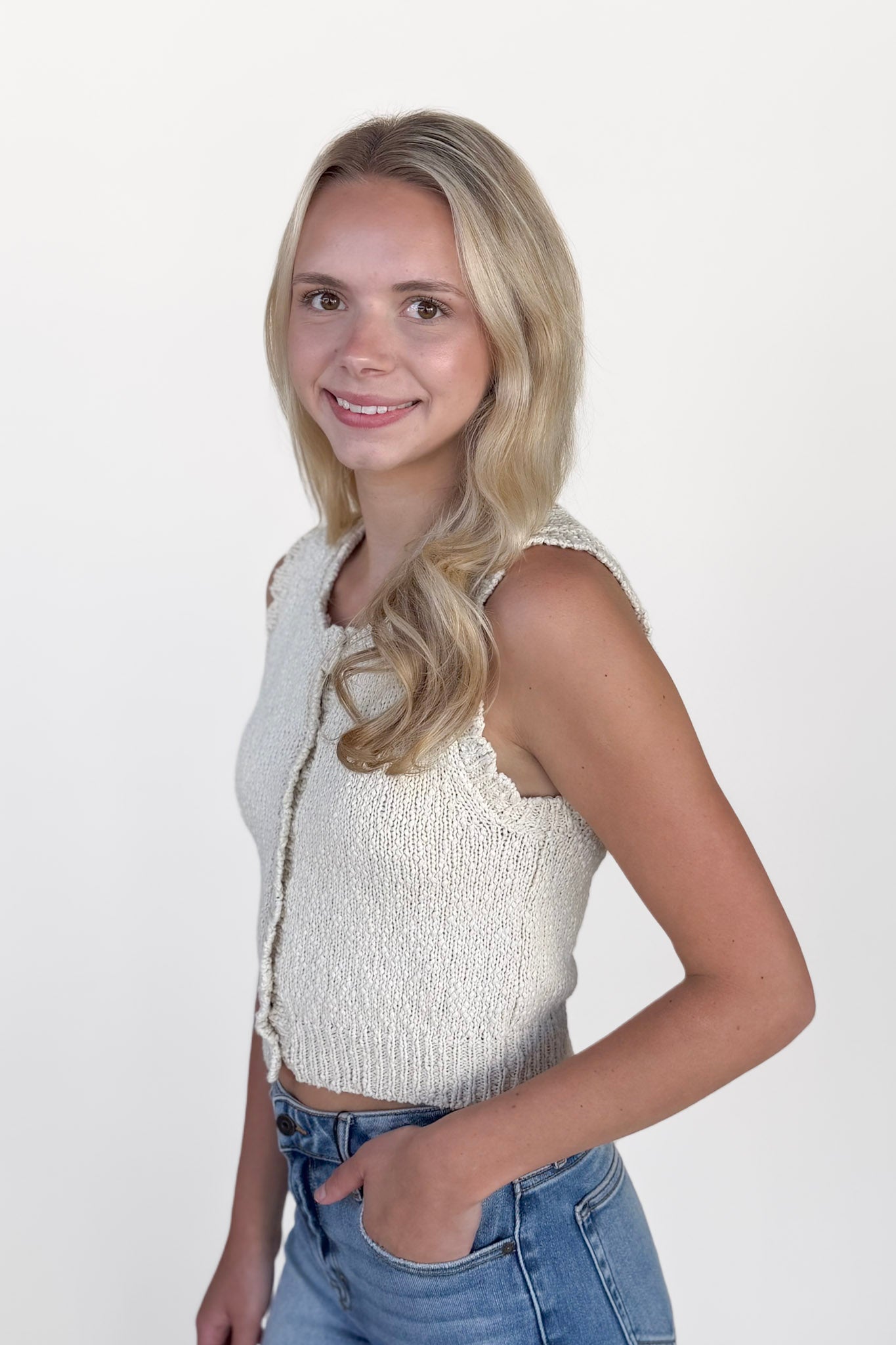 Cotton Button Vest