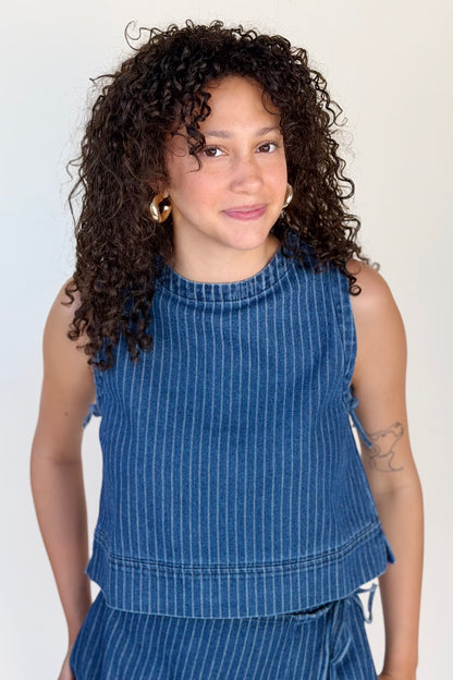 Stella Pinstripe Denim Top