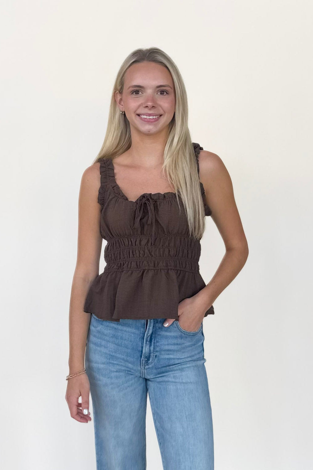 hannah Ruffle Tank Top