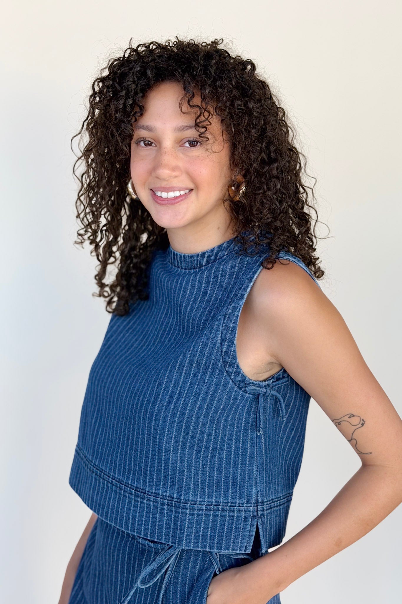 Stella Pinstripe Denim Top